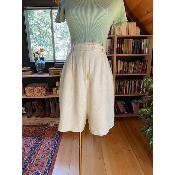Irish Linen Shorts Green - Picture 4 of 5